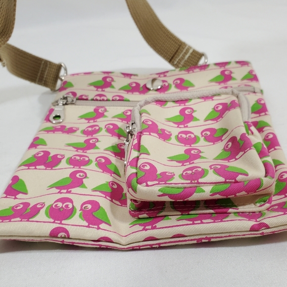 Birds Crossbody Handbag Purse Sm Canvas Wabisuke - Picture 4 of 11